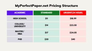 MyPerfectPaper Pricing Structure