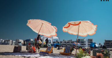 Beach Umbrella and Beach Chairs