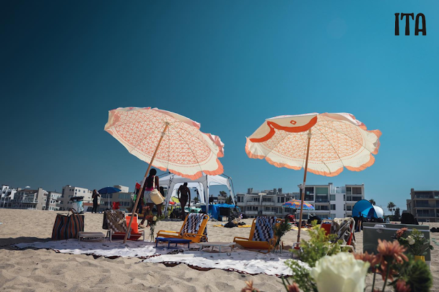 Beach Umbrella and Beach Chairs