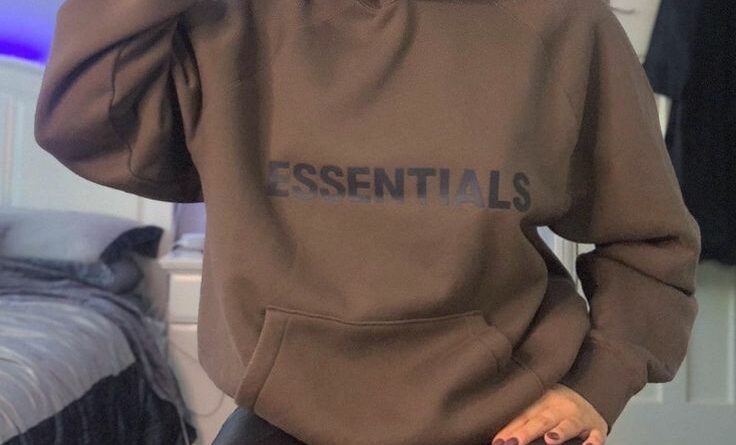 brown essentials hoodie