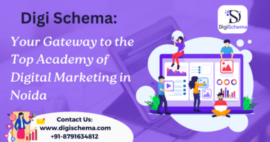 image shows Digi Schema: Your Gateway to the Top Academy of Digital Marketing in Noida and Digi Schema logo and contact details