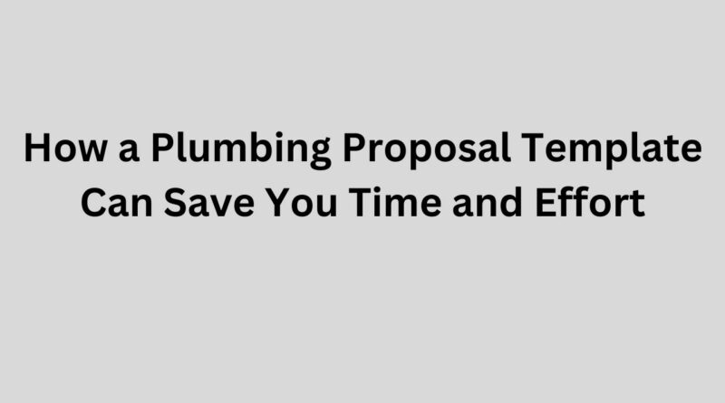 Plumbing Proposal Template