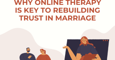 image showing a couple and screen is shown in which a person is shown to highlight the concept of online therapy for couples