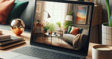 A laptop on table