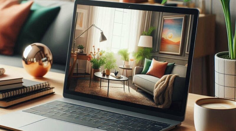 A laptop on table