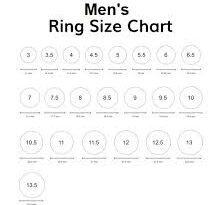 mens ring size chart