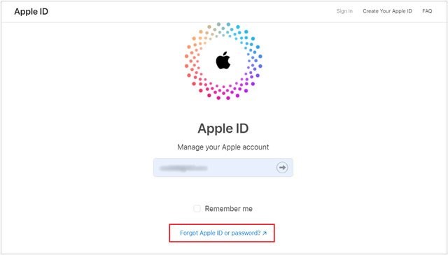 iforgot.apple.com website