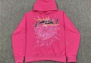 spider hoodie pink