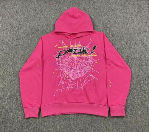 spider hoodie pink