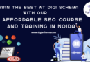 image shows Learn The Best At Digi Schema with Our Affordable SEO Course And Training In Noida and Digi Schema logo and contact details